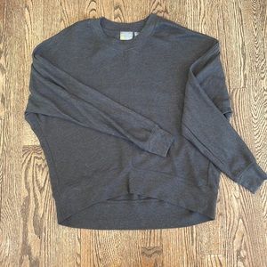 grey long sleeve crew neck